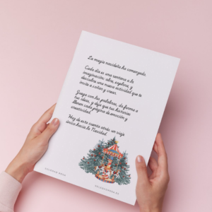 Interior calendario de adviento de escritura infantil