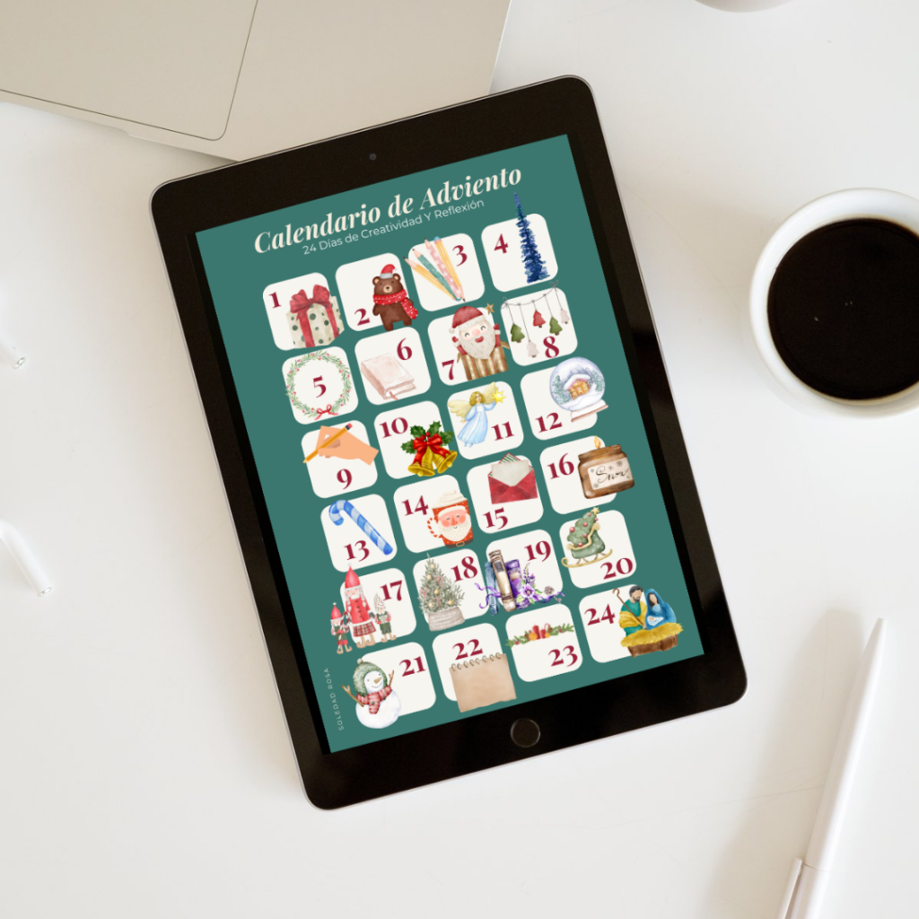 Calendario de adviento de escritura adulto